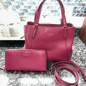 Kate Spade Jackson Medium Triple Compartment Leather Satchel & Matching Wallet